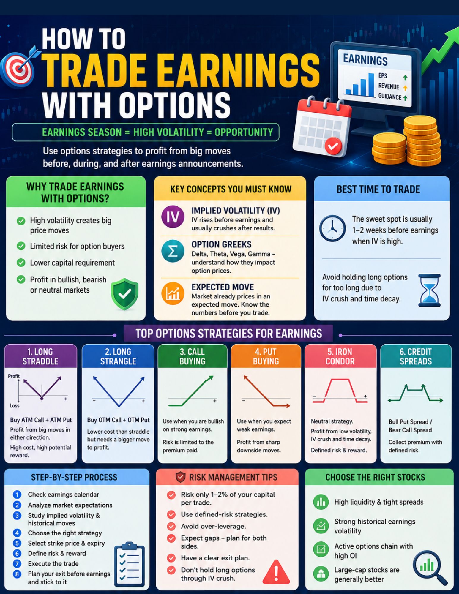 Best way how to trade earnings with options | 9810643381